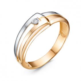 Золотое кольцо КЮЗ Del'ta DБР111775 с бриллиантом DБР111775 фото