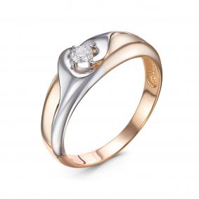 Золотое кольцо КЮЗ Del'ta DБР111795 с бриллиантом DБР111795 фото