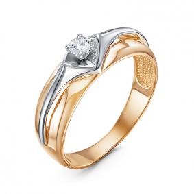 Золотое кольцо КЮЗ Del'ta DБР111823 с бриллиантом DБР111823 фото