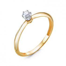 Кольцо из лимонного золота КЮЗ Del'ta DБР111838л с бриллиантом DБР111838л фото