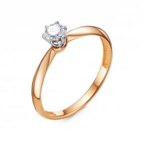 Золотое кольцо КЮЗ Del'ta DБР111840 с бриллиантом DБР111840 фото
