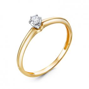 Кольцо из лимонного золота КЮЗ Del'ta DБР111841л с бриллиантом DБР111841л фото