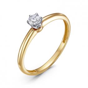 Кольцо из лимонного золота КЮЗ Del'ta DБР111842л с бриллиантом DБР111842л фото