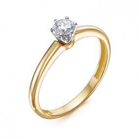 Кольцо из лимонного золота КЮЗ Del'ta DБР111843л с бриллиантом DБР111843л фото