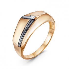Золотое кольцо КЮЗ Del'ta DБР111855 с бриллиантом DБР111855 фото