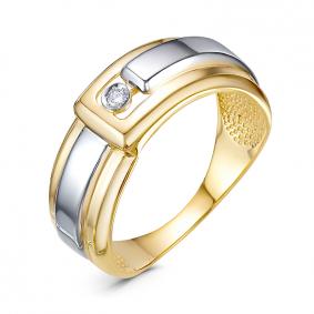 Кольцо из лимонного золота КЮЗ Del'ta DБР111869л с бриллиантом DБР111869л фото