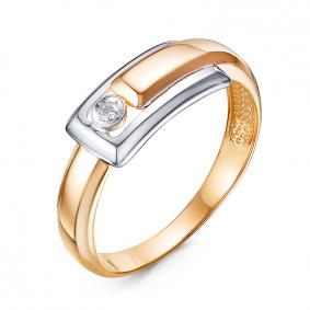 Золотое кольцо КЮЗ Del'ta DБР111870 с бриллиантом DБР111870 фото