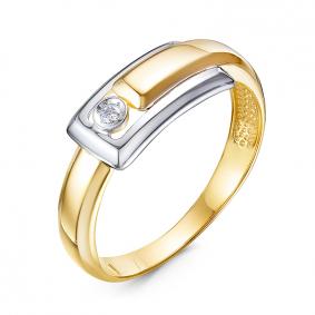 Кольцо из лимонного золота КЮЗ Del'ta DБР111870л с бриллиантом DБР111870л фото