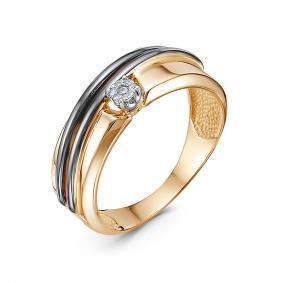 Золотое кольцо КЮЗ Del'ta DБР111873 с бриллиантом DБР111873 фото
