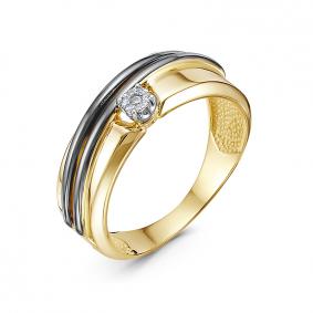 Кольцо из лимонного золота КЮЗ Del'ta DБР111873л с бриллиантом DБР111873л фото