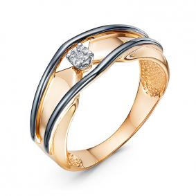 Золотое кольцо КЮЗ Del'ta DБР111876 с бриллиантом DБР111876 фото