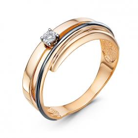 Золотое кольцо КЮЗ Del'ta DБР111879 с бриллиантом DБР111879 фото