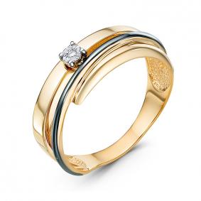 Кольцо из лимонного золота КЮЗ Del'ta DБР111879л с бриллиантом DБР111879л фото