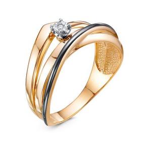 Золотое кольцо КЮЗ Del'ta DБР111881 с бриллиантом DБР111881 фото