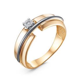 Золотое кольцо КЮЗ Del'ta DБР111883 с бриллиантом DБР111883 фото