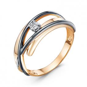 Золотое кольцо КЮЗ Del'ta DБР111884 с бриллиантом DБР111884 фото