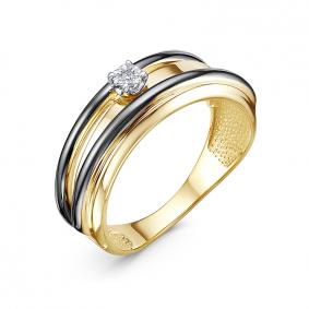 Кольцо из лимонного золота КЮЗ Del'ta DБР111885л с бриллиантом DБР111885л фото