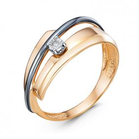 Золотое кольцо КЮЗ Del'ta DБР111887 с бриллиантом DБР111887 фото
