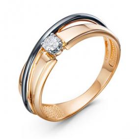 Золотое кольцо КЮЗ Del'ta DБР111897 с бриллиантом DБР111897 фото