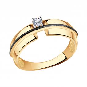 Золотое кольцо КЮЗ Del'ta DБР111900 с бриллиантом DБР111900 фото
