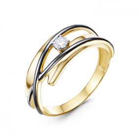 Кольцо из лимонного золота КЮЗ Del'ta DБР111901л с бриллиантом DБР111901л фото