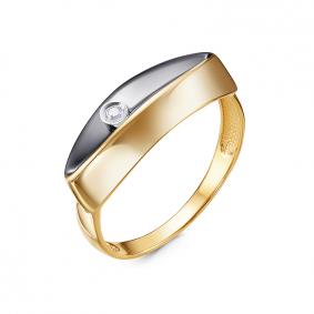 Кольцо из лимонного золота КЮЗ Del'ta DБР111942л с бриллиантом DБР111942л фото