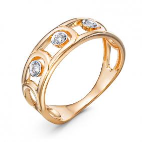 Золотое кольцо КЮЗ Del'ta DБР111955 с бриллиантом DБР111955 фото