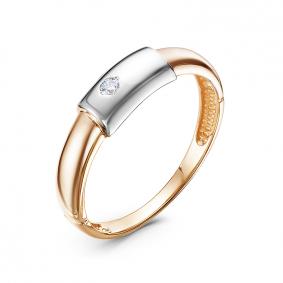 Золотое кольцо КЮЗ Del'ta DБР111966 с бриллиантом DБР111966 фото