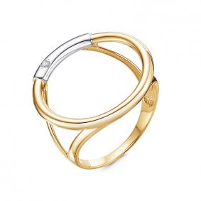 Кольцо из лимонного золота КЮЗ Del'ta DБР111972л с бриллиантом DБР111972л фото