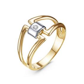 Кольцо из лимонного золота КЮЗ Del'ta DБР111975л с бриллиантом DБР111975л фото