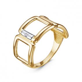 Кольцо из лимонного золота КЮЗ Del'ta DБР111980л с бриллиантом DБР111980л фото