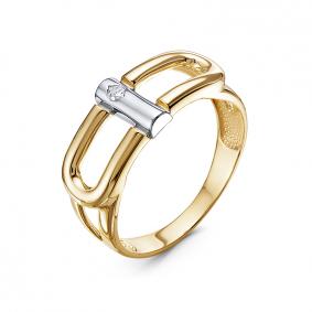 Кольцо из лимонного золота КЮЗ Del'ta DБР112002л с бриллиантом DБР112002л фото