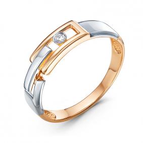 Золотое кольцо КЮЗ Del'ta DБР112045 с бриллиантом DБР112045 фото