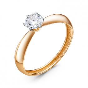 Золотое кольцо КЮЗ Del'ta DБР112046р с бриллиантом DБР112046р фото