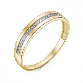 Кольцо из лимонного золота КЮЗ Del'ta DБР112064л с бриллиантом DБР112064л фото