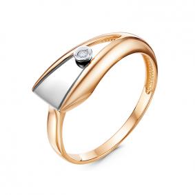 Золотое кольцо КЮЗ Del'ta DБР112079 с бриллиантом DБР112079 фото