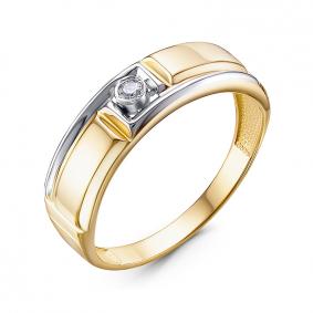 Кольцо из лимонного золота КЮЗ Del'ta DБР112097л с бриллиантом DБР112097л фото