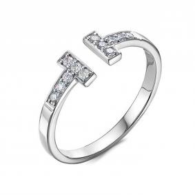 Кольцо из белого золота КЮЗ Del'ta DБР112119б с бриллиантом DБР112119б фото