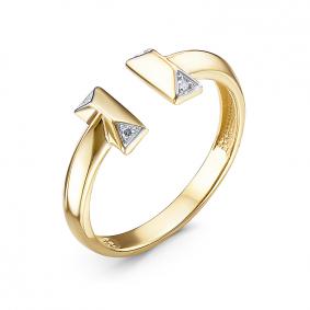 Кольцо из лимонного золота КЮЗ Del'ta DБР112166л с бриллиантом DБР112166л фото