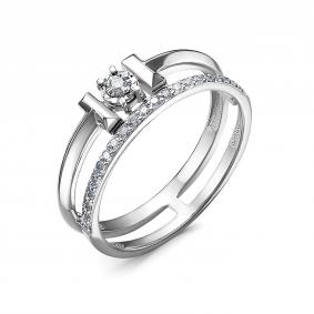 Кольцо из белого золота КЮЗ Del'ta DБР112168б с бриллиантом DБР112168б фото