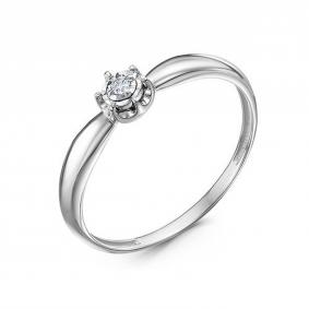 Кольцо из белого золота КЮЗ Del'ta DБР112285б с бриллиантом DБР112285б фото