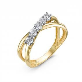 Кольцо из лимонного золота КЮЗ Del'ta DБР112312л с бриллиантом DБР112312л фото