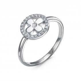 Кольцо из белого золота КЮЗ Del'ta DБР112497б с бриллиантом DБР112497б фото