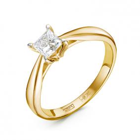 Кольцо из лимонного золота КЮЗ Del'ta DБР112502л с бриллиантом DБР112502л фото