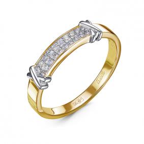 Кольцо из лимонного золота КЮЗ Del'ta DБР112510л с бриллиантом DБР112510л фото
