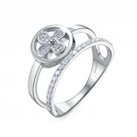 Кольцо из белого золота КЮЗ Del'ta DБР112539б с бриллиантом DБР112539б фото