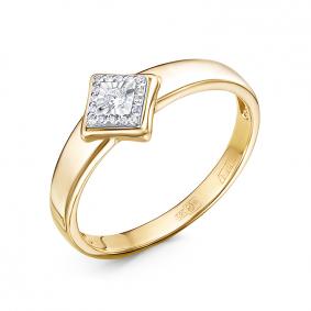 Кольцо из лимонного золота КЮЗ Del'ta DБР112570л с бриллиантом DБР112570л фото