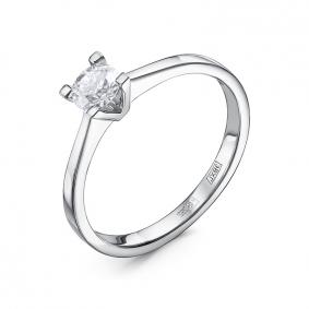 Кольцо из белого золота КЮЗ Del'ta DБР112747б с бриллиантом DБР112747б фото