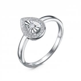 Кольцо из белого золота КЮЗ Del'ta DБР112893б с бриллиантом DБР112893б фото