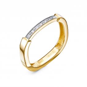 Кольцо из лимонного золота КЮЗ Del'ta DБР112912л с бриллиантом DБР112912л фото